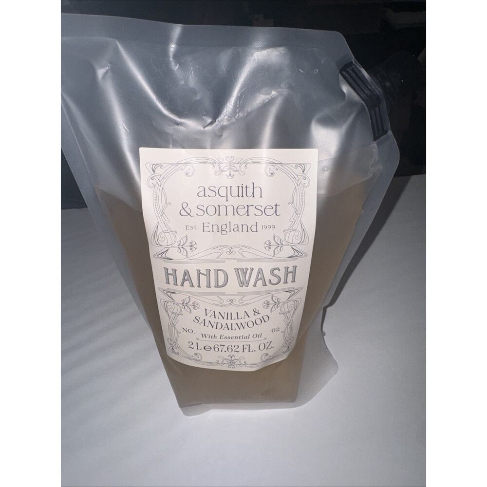 ASQUITH & SOMERSET ENGLAND "VANILLA SANDALWOOD" Hand Wash Refill Pouch 2L 67 oz